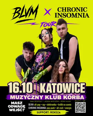Obraz do artykułu: BLVM i Chronic Insomnia ruszają w Polskę. Pierwszy koncert trasy zagrają w Katowicach