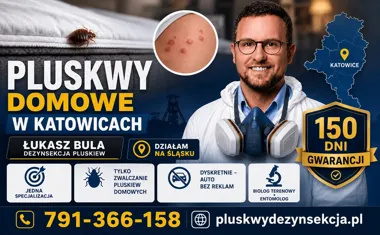 Obraz do artykułu: Pluskwy domowe w Katowicach? Łukasz Bula Dezynsekcja Pluskiew specjalizuje się wyłącznie w ich zwalczaniu