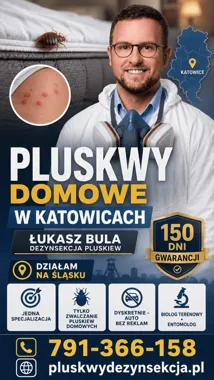 Obraz do artykułu: Pluskwy domowe w Katowicach? Łukasz Bula Dezynsekcja Pluskiew specjalizuje się wyłącznie w ich zwalczaniu