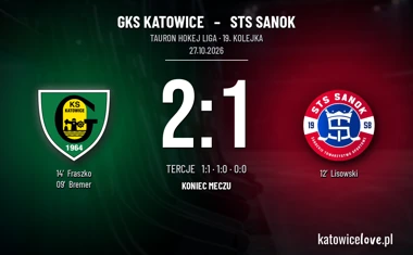 [HOKEJ] Tauron Hokej Liga – GKS Katowice – STS Sanok 2:1. Szósta wygrana katowiczan w tej rywalizacji