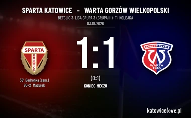 [PIŁKA NOŻNA] Betclic 3. Liga Grupa 3 (Grupa III): Sparta Katowice – Warta Gorzów Wielkopolski 1:1
