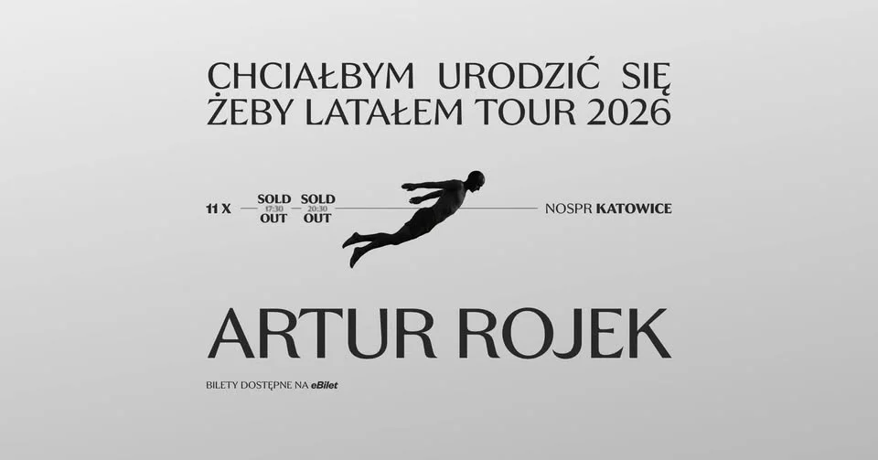 Grafika promocyjna wydarzenia Artur Rojek – Katowice dwa koncerty