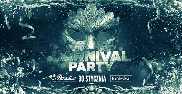 Grafika promocyjna wydarzenia Carnival Party Katowice — karnawał wenecki w Królestwie