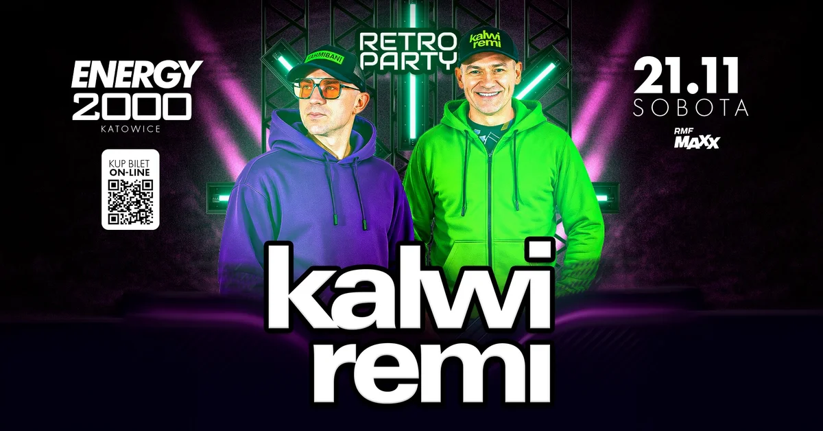Grafika promocyjna wydarzenia KALWI & REMI: Retro Party w Katowicach