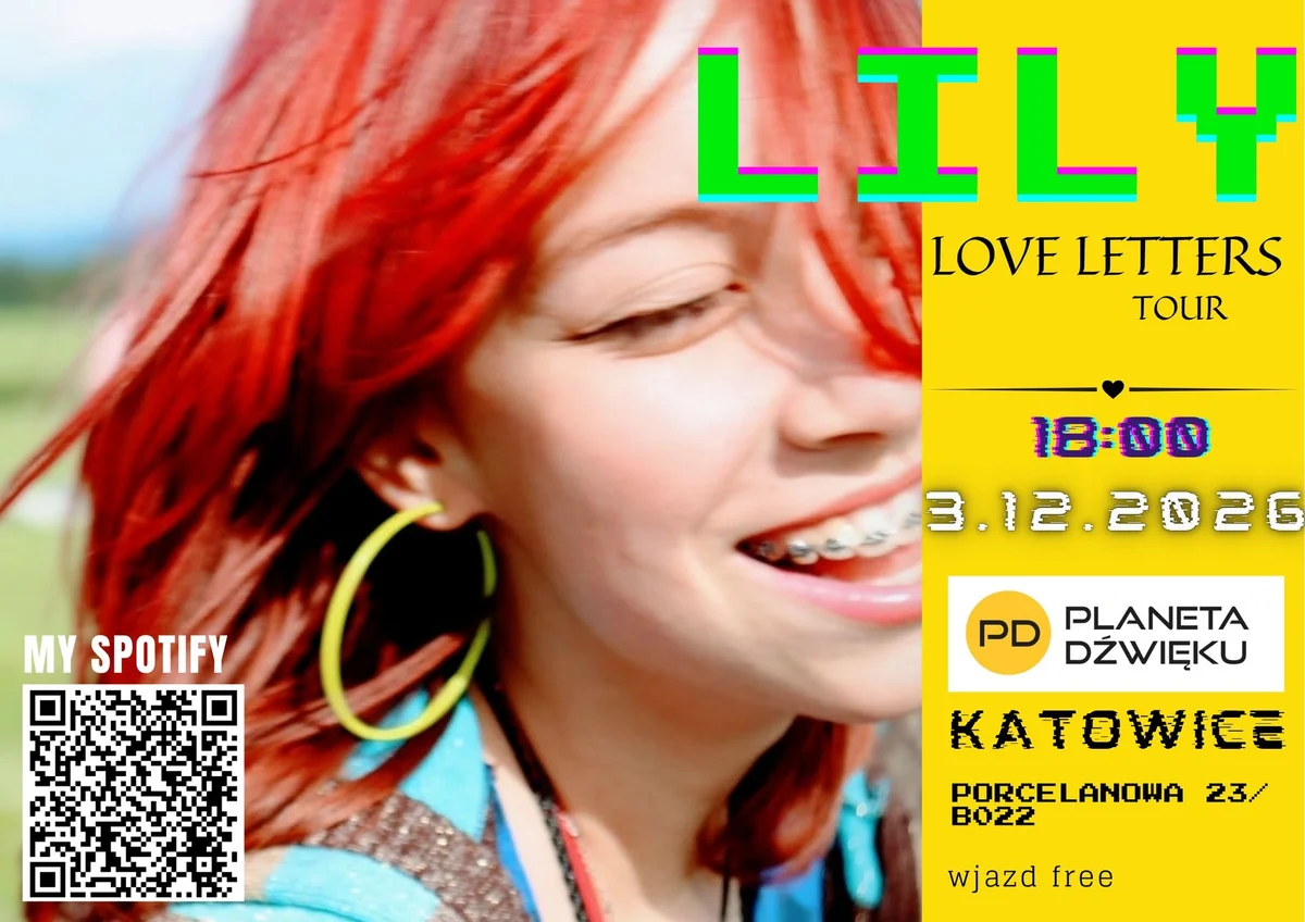 Grafika promocyjna wydarzenia LILY – koncert w Katowicach