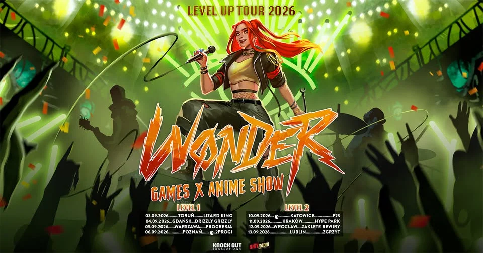 Grafika promocyjna wydarzenia Level Up Tour 2026 – koncert w Katowicach