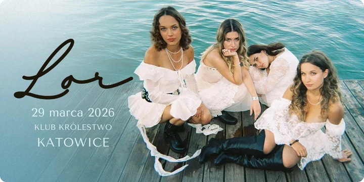 Grafika promocyjna wydarzenia Lor w Katowicach — premiera nowego albumu w Królestwie, 29 marca 2026