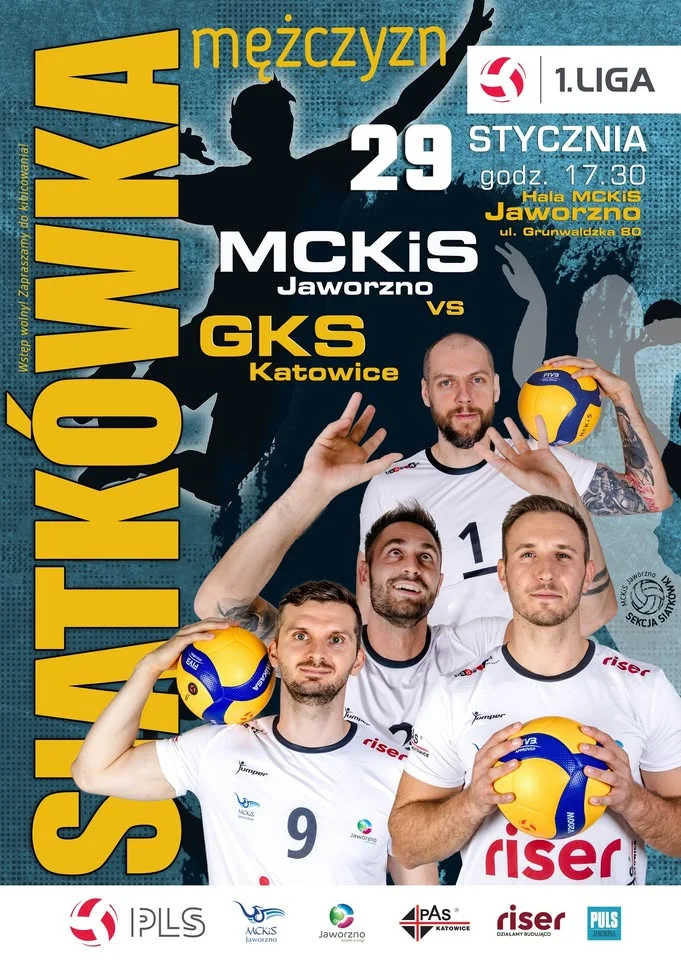 Grafika promocyjna wydarzenia MCKiS Jaworzno vs GKS Katowice — 21. kolejka PLS 1. Liga