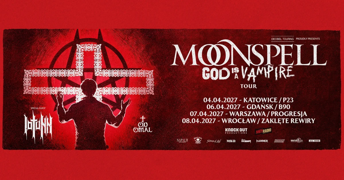 Grafika promocyjna wydarzenia Moonspell + Iotunn i TodoMal w Katowicach