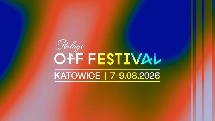 Obrazek przedstawia grafikę promocyjną wydarzenia OFF Festival Katowice 2026 — terminy i miejsce trzydniowej edycji