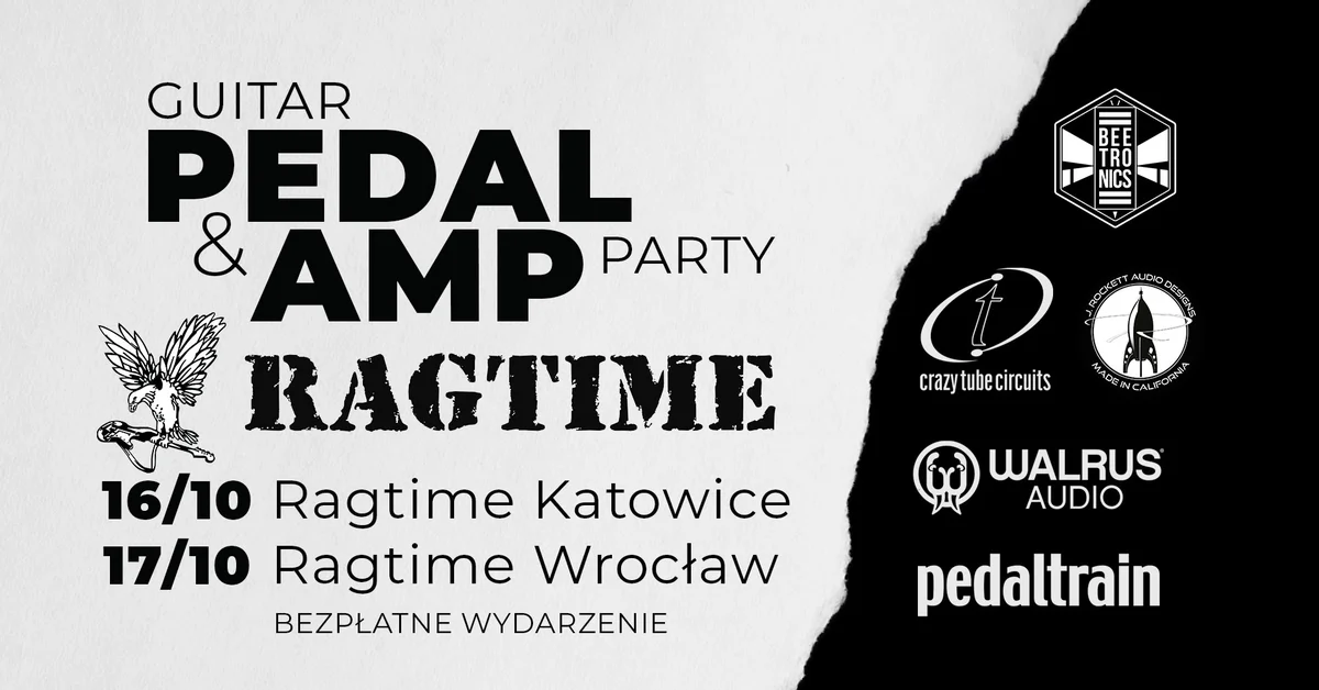 Grafika promocyjna wydarzenia Pedal and Amp Party w Katowicach