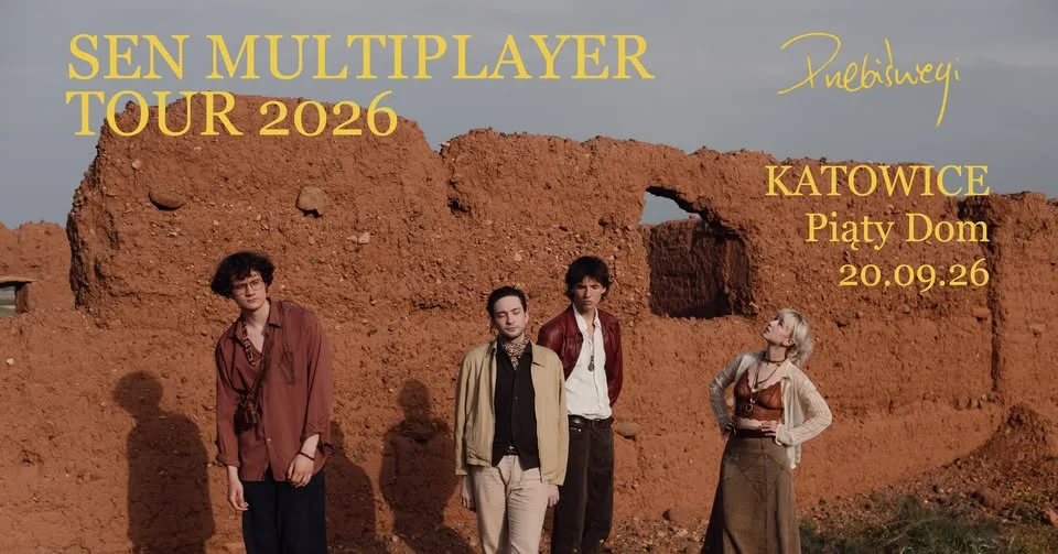 Grafika promocyjna wydarzenia Przebiśniegi. Sen Multiplayer Tour w Katowicach