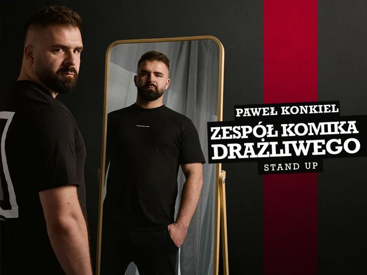 Grafika promocyjna wydarzenia Stand-Up Katowice „Zespół komika drażliwego” — Paweł Konkiel