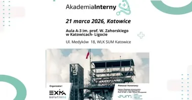 Grafika promocyjna wydarzenia AKADEMIA INTERNY Katowice — praktyczna konferencja dla internistów