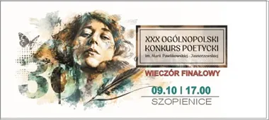 Grafika promocyjna wydarzenia Finał XXX Ogólnopolskiego Konkursu Poetyckiego im. Marii Pawlikowskiej-Jasnorzewskiej