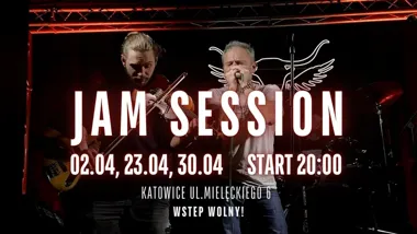 Grafika promocyjna wydarzenia Jam Session Katowice! Muzyczna improwizacja i wstęp wolny w Skrzydlatym Byku