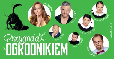 Grafika promocyjna wydarzenia Katowice: „Przygoda z ogrodnikiem” – komedia z Anną Muchą i Michałem Sitarskim