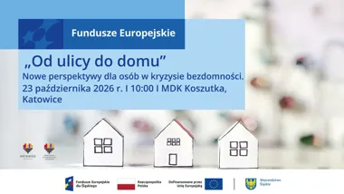 Grafika promocyjna wydarzenia Od ulicy do domu – nowe perspektywy dla osób w kryzysie bezdomności