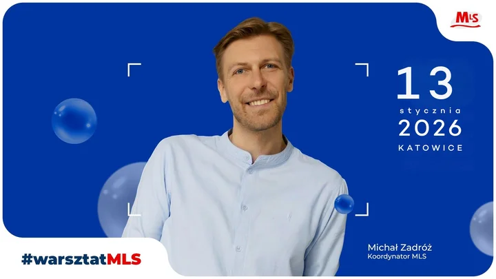 Grafika promocyjna wydarzenia WARSZTAT MLS KATOWICE — praktyczne warsztaty z obsługi MLS