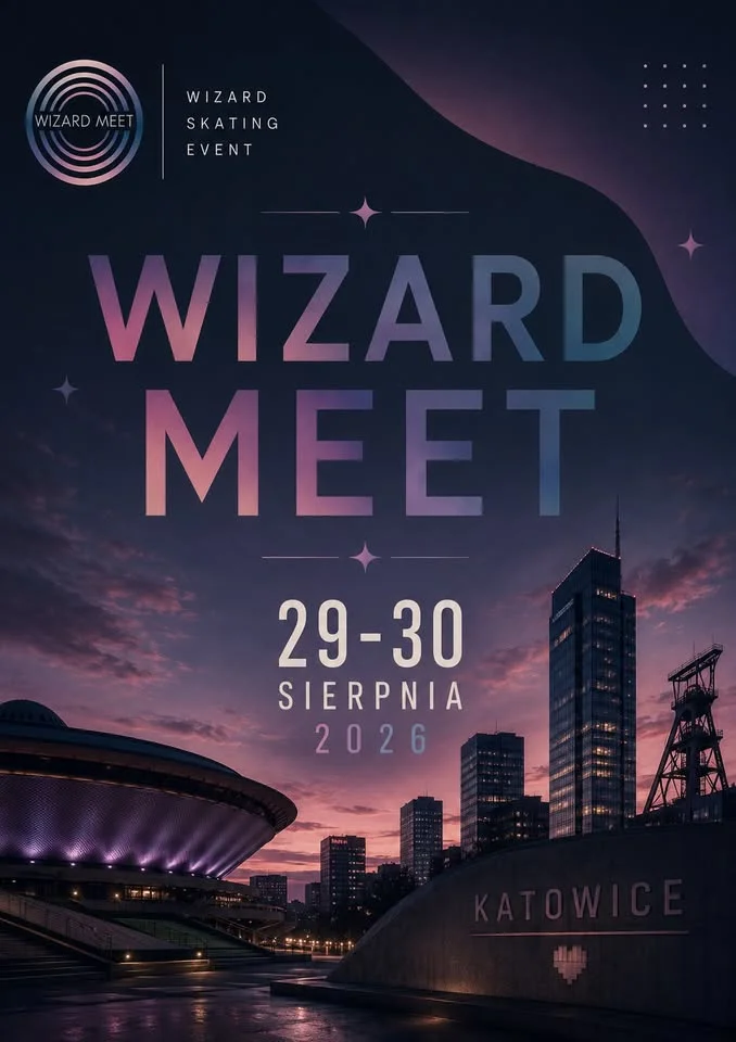 Grafika promocyjna wydarzenia Wizard Meet Katowice 2026 – darmowy weekend wizard skatingu w Katowicach