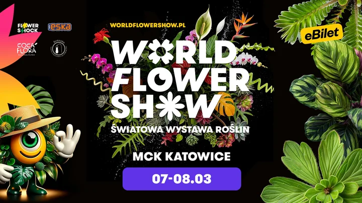 Grafika promocyjna wydarzenia World Flower Show – Światowa Wystawa Roślin w Katowicach
