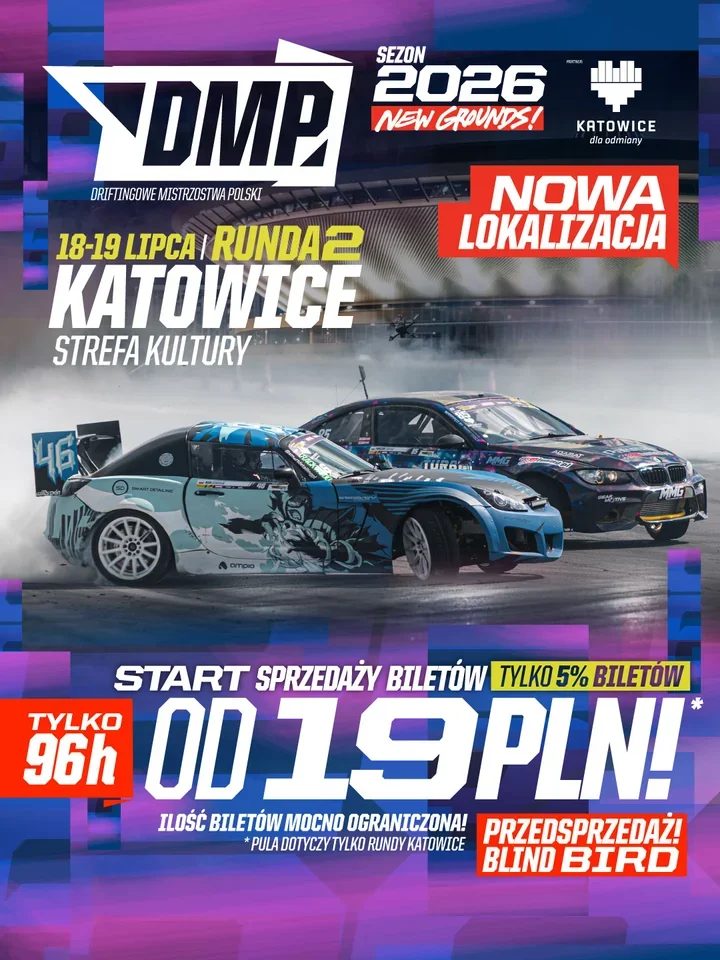 Drifting wraca do centrum Katowic i przywiezie auta o mocy tysiąca koni