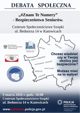 Komisariat Policji V zaprasza - debata o bezpieczeństwie seniorów w Katowicach