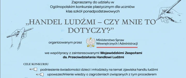 Młodzież ma głos w walce z handlem ludźmi – ogólnopolski konkurs plastyczny dla szkół ponadpodstawowych