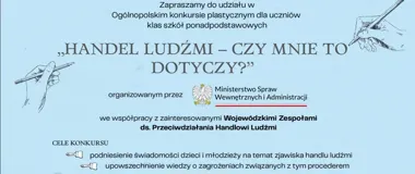 Młodzież ma głos w walce z handlem ludźmi – ogólnopolski konkurs plastyczny dla szkół ponadpodstawowych